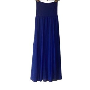 Max & Mia Royal Blue Sheer Maxi Skirt With Knit Lining, Size XS